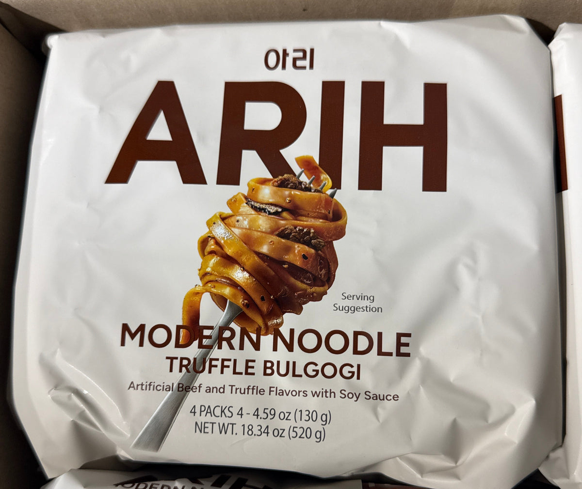 4x ARIH Noodles, Western-Korean Fusion Soup-Less Noodles, Truffle Bulgogi 16 PKTS