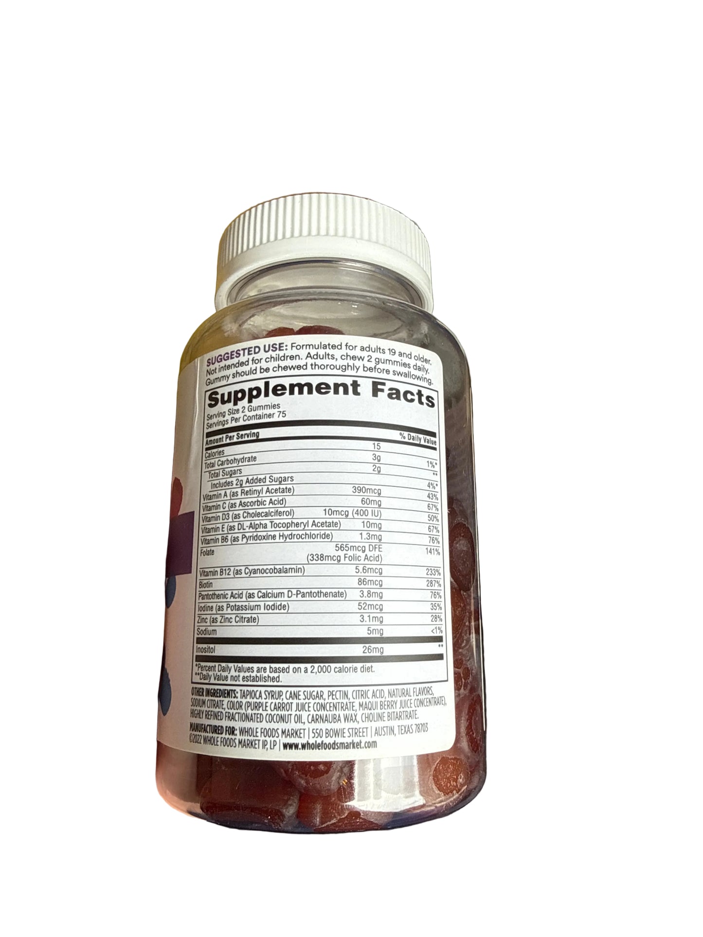 8/26 365 by Whole Foods Market Adult Gummy Multivitamin 150 Count