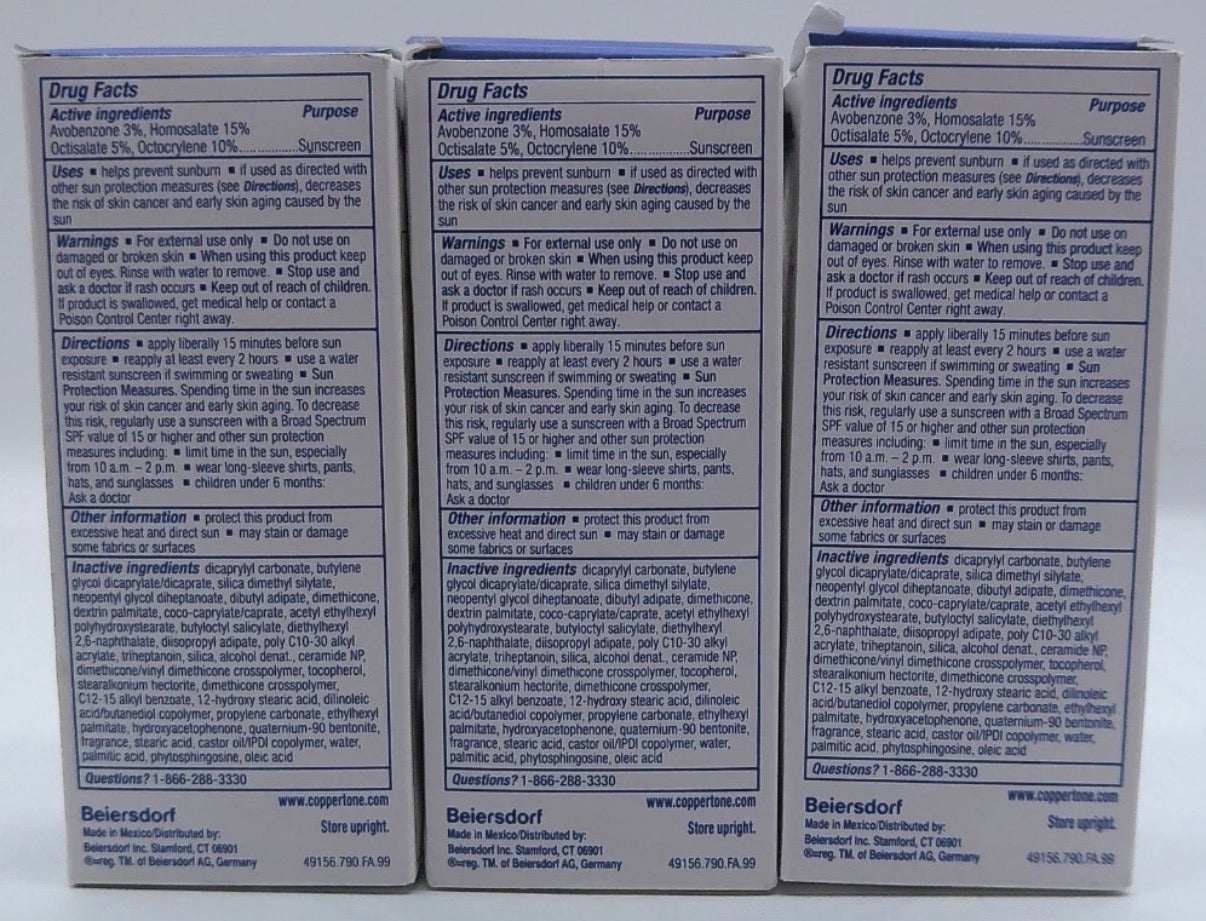 3x 1/27 Coppertone Every Tone Invisible Face Sunscreen Lotion SPF 60, 1.7 FL OZ