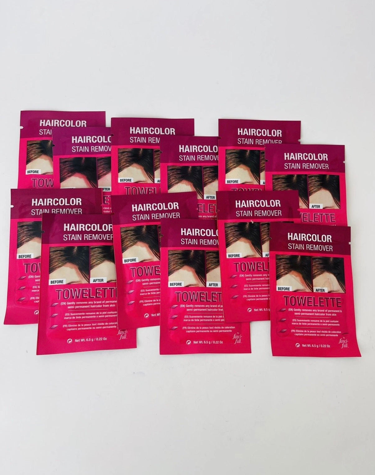 Lot of 12 Fanci-full Hair Dye Permanent / Semi Haircolor Stain Remover Towelette