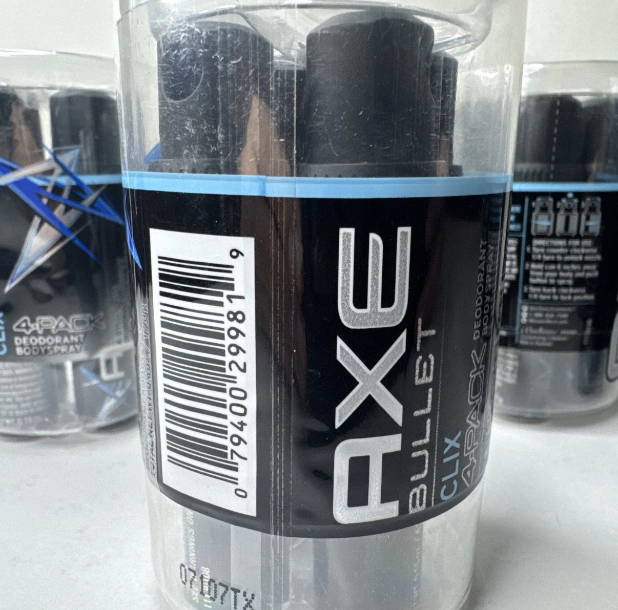 Lot of 4 AXE CLIX Bullet  Deodorant Body Spray  4 Count each Travel Size