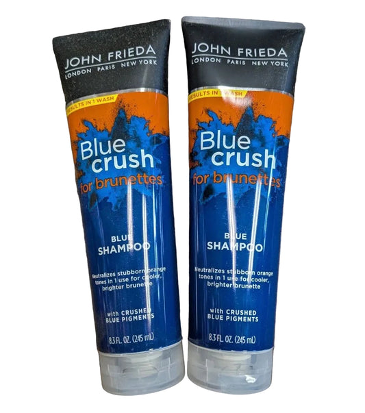 2 John Frieda BLUE CRUSH for Brunettes Shampoo Neutralizes Orange 8.3 fl oz