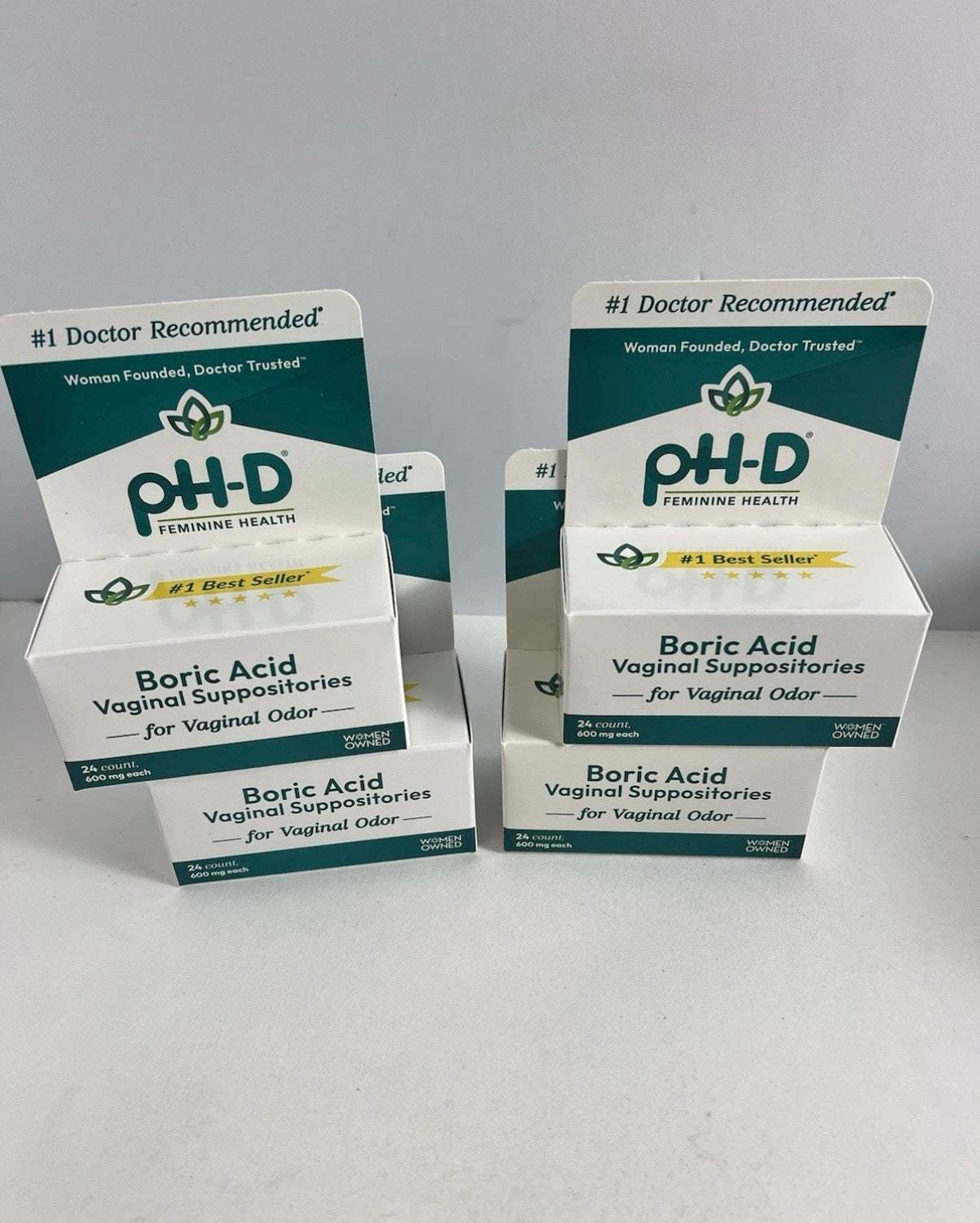 4x PH-D BORIC ACID VAGINAL SUPPOSITORIES 600mg 24ct EACH EXP 9/26 SEALED