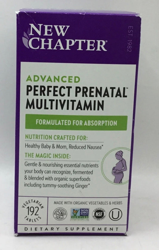 6/26 New Chapter Advanced Perfect Prenatal Multivitamin, 192 Tablets Exp 6/26