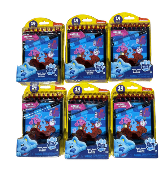 6x Blues Clues Handy Dandy Dry-Erase Notebook ~ 14 Wipe-Off Pages w/ Marker