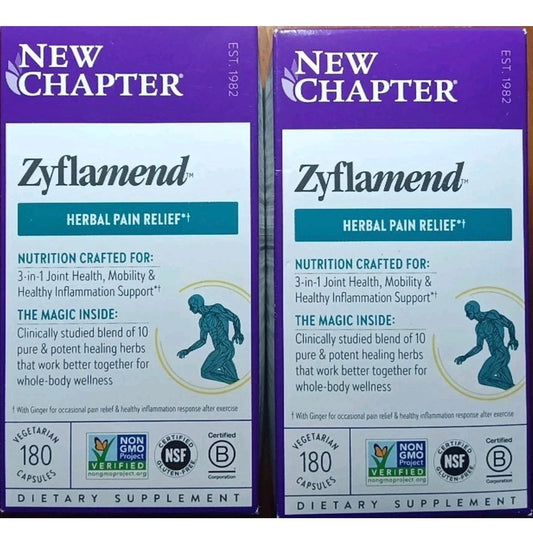 2x 1/28 NEW CHAPTER ZYFLAMEND JOINT HERBAL PAIN RELIEF SUPPLEMENT 180X2