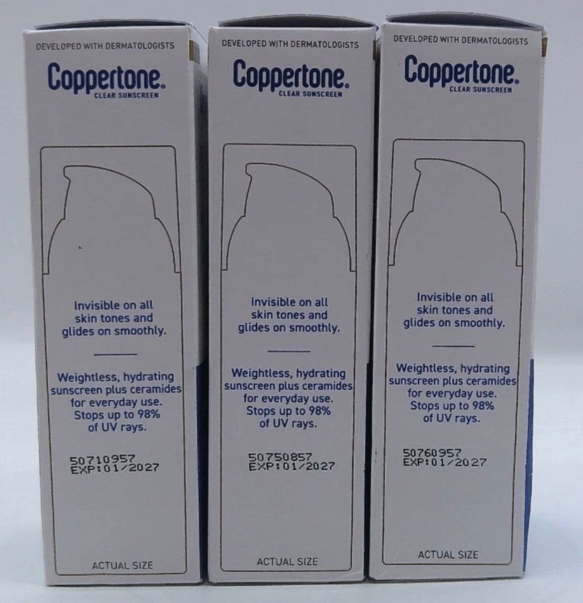 3x 1/27 Coppertone Every Tone Invisible Face Sunscreen Lotion SPF 60, 1.7 FL OZ