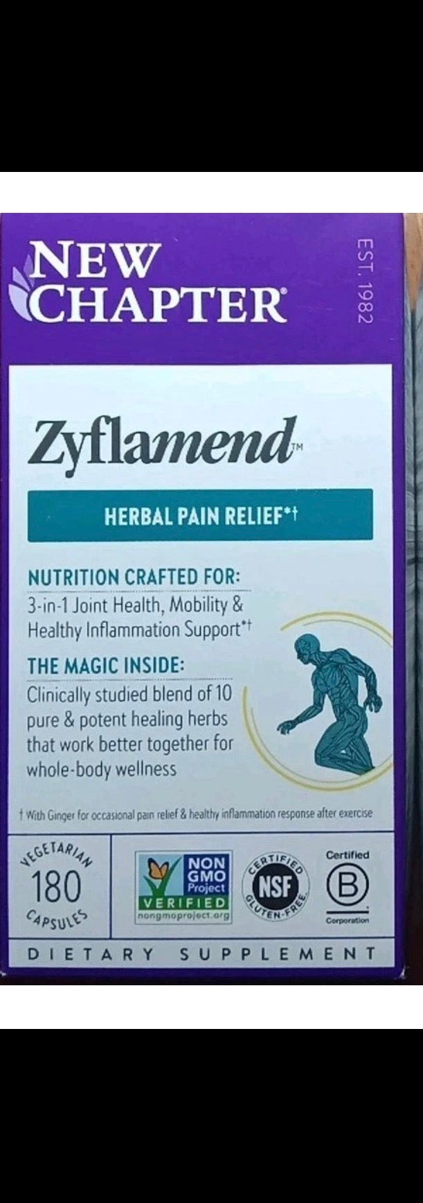 1/29 NEW CHAPTER ZYFLAMEND JOINT HERBAL PAIN RELIEF SUPPLEMENT 180 ct