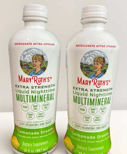 8/26 Mary Ruth's 2pk Extra Strength Nighttime Multimineral 30oz Lemonade