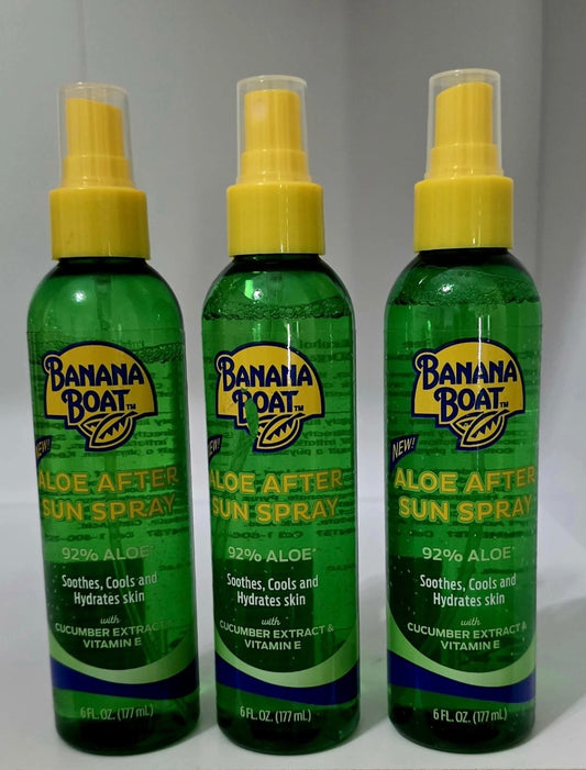 Banana Boat Aloe After Sun Spray 3 Pack 6 fl oz Each New