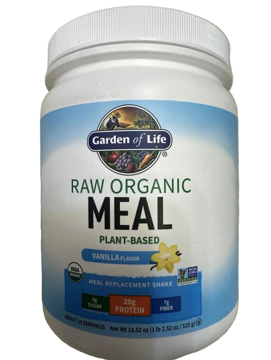 Garden Of Life Raw Organic Meal Vanilla 1lb Best By 08/05/2026