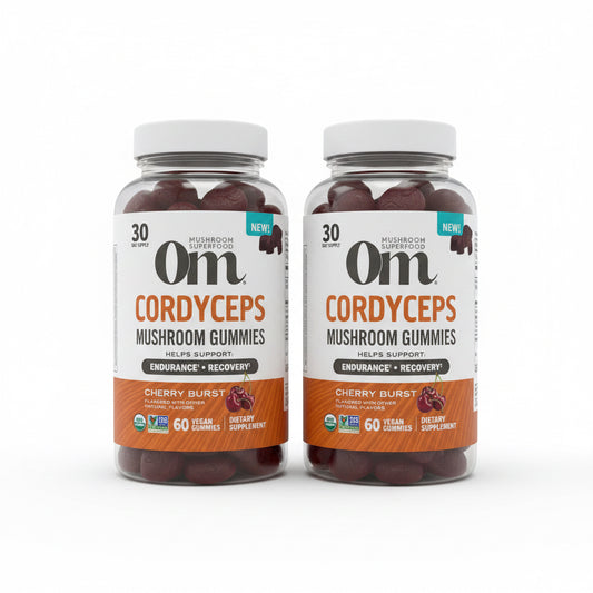 2x 8/26 Organic Cordyceps Mushroom Gummies 60 Count 500mg Natural Energy Cherry Flavor