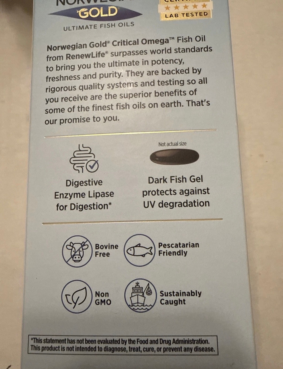 9/27 NORWEGIAN  GOLD   FISH OIL. CRITICAL OMEGA.  120 Soft Gels. Exp 9/27