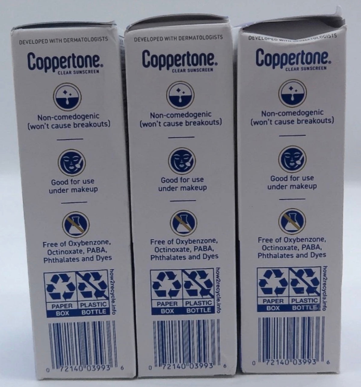 3x 1/27 Coppertone Every Tone Invisible Face Sunscreen Lotion SPF 60, 1.7 FL OZ