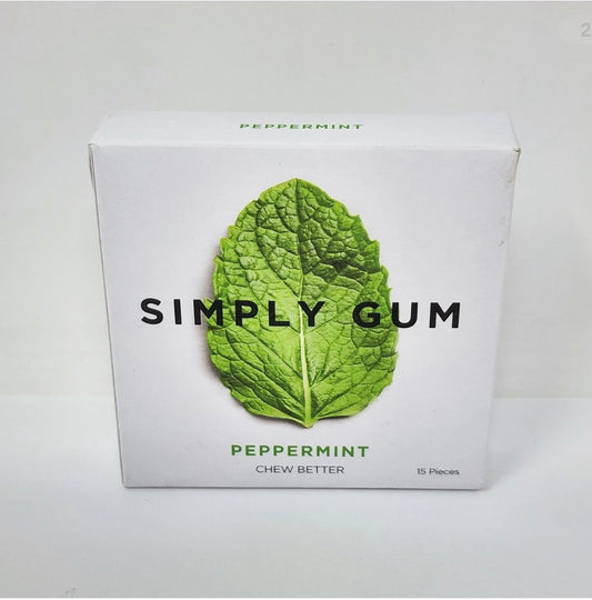 Simply Gum Peppermint Chewing Gum 15 Pieces per Box (12 Pack)
