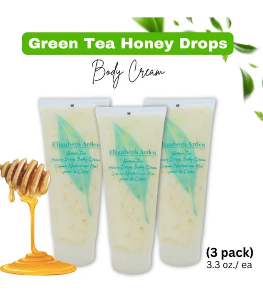 3x Elizabeth Arden GREEN TEA Honey Drops Body Cream, 3.3oz Travel Size - Brand NEW!