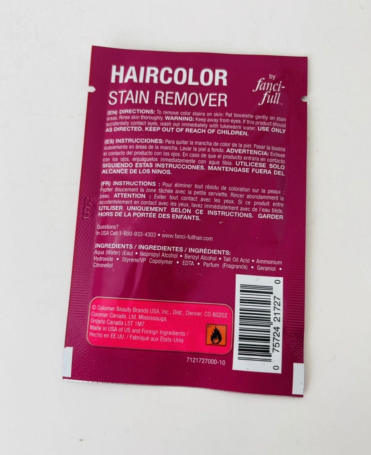 Lot of 12 Fanci-full Hair Dye Permanent / Semi Haircolor Stain Remover Towelette