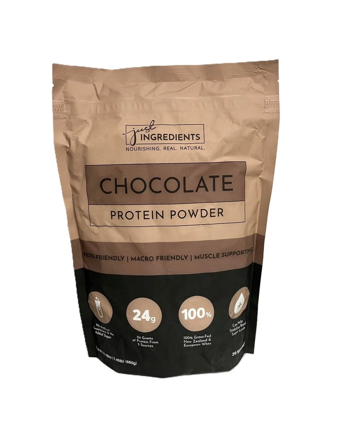Just Ingredients Chocolate Protein Powder 23.38 Oz