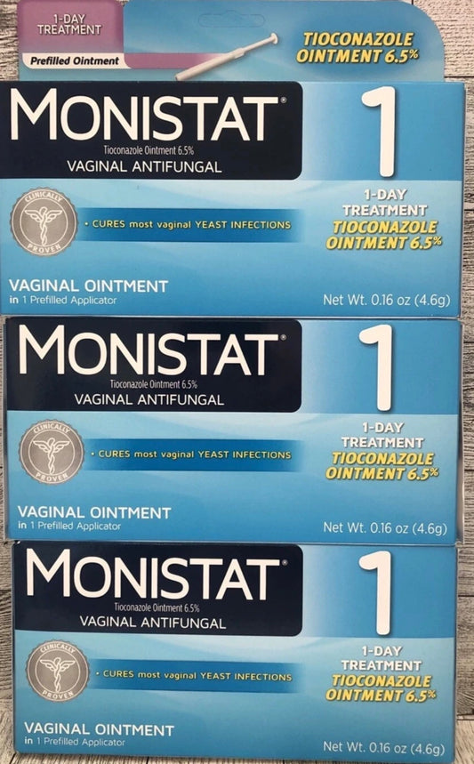 Monistat 1-Day Yeast Infection Treatment - 3 Pack, Vaginal Antifungal Exp 8/26