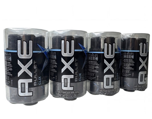 Lot of 4 AXE CLIX Bullet  Deodorant Body Spray  4 Count each Travel Size