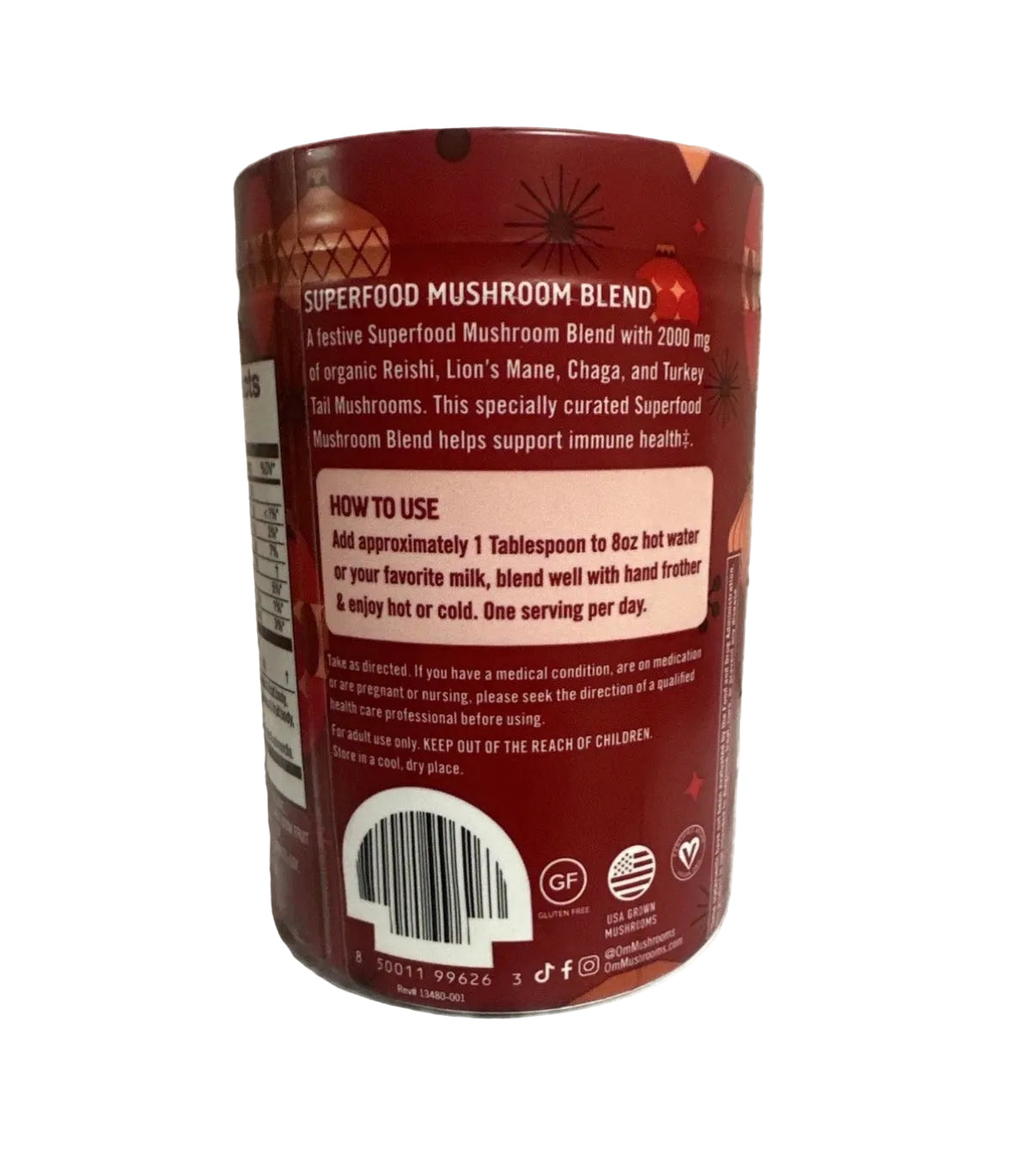 OM Mushroom Superfood Peppermint Hot Chocolate 4.44oz Organic 8/26 HTF😋☕️