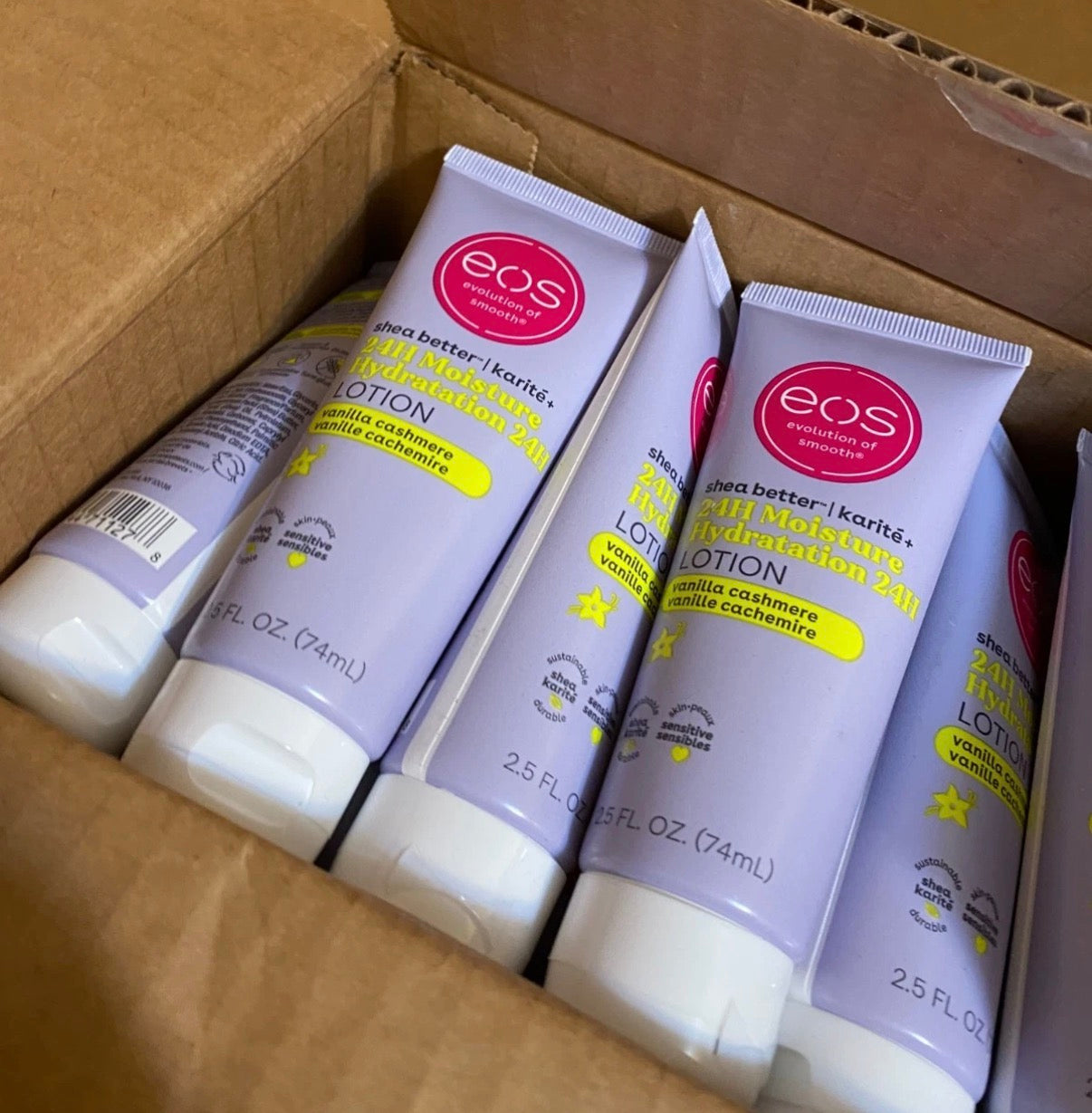 eos shea better Body Lotion Vanilla Cashmere, Travel Size Essentiall 12-PK