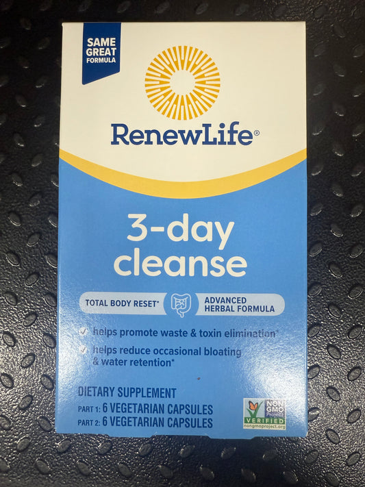 (5 boxes) Renew Life, 3-Day Cleanse , Total 60 Capsules 10/2026