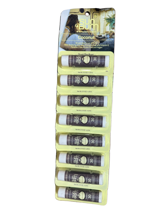 8 X 12/26 Coconut Sun Bum SPF 30 Broad Spectrum Lip Balm - 0.15 oz