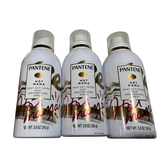 3 ~ PANTENE Hot Mama Heat Activated Hair Refreshing Spray 5 oz ea. NEW