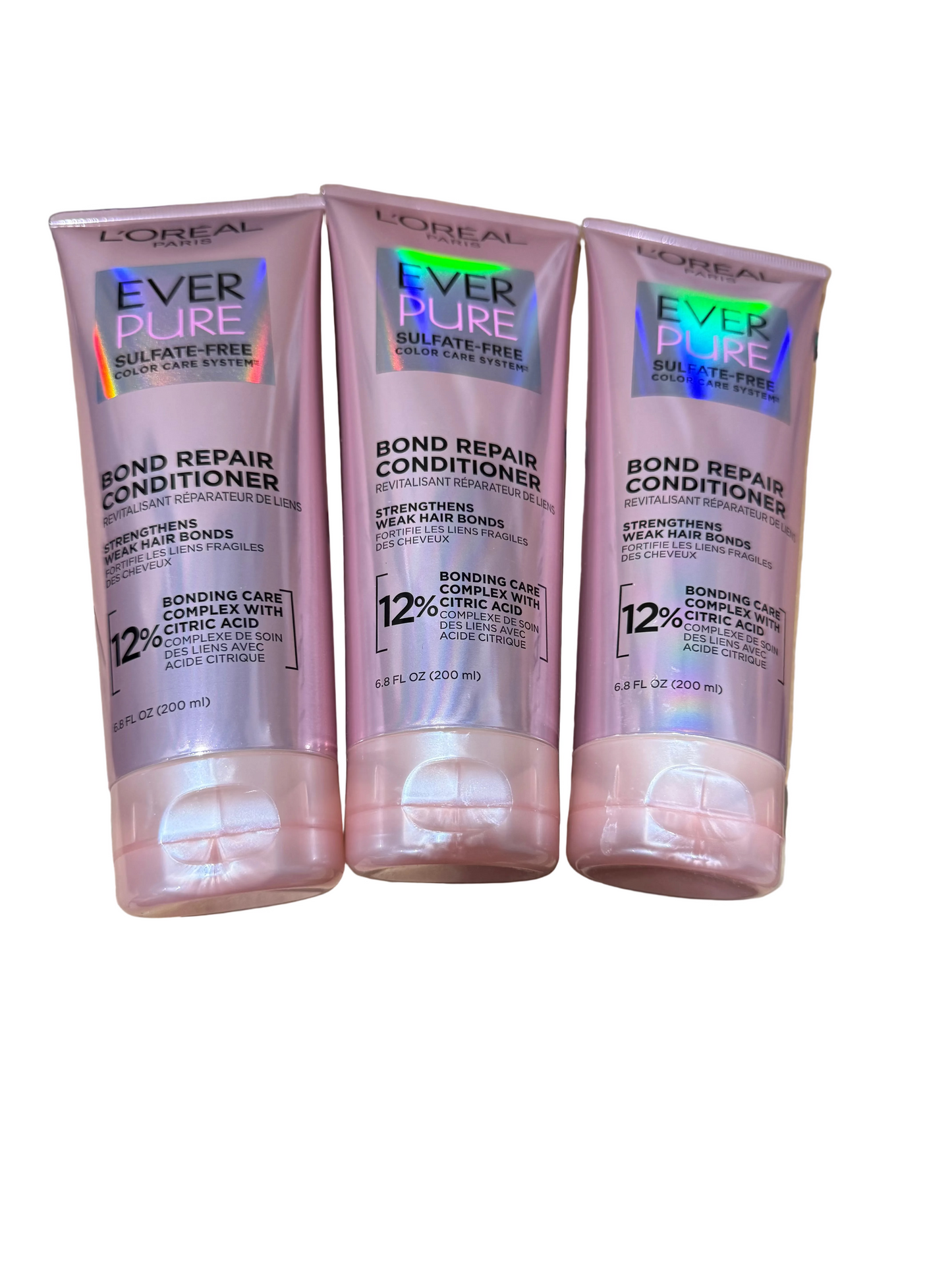 3x L'Oreal Paris EverPure Sulfate Free Bond Repair Conditioner
