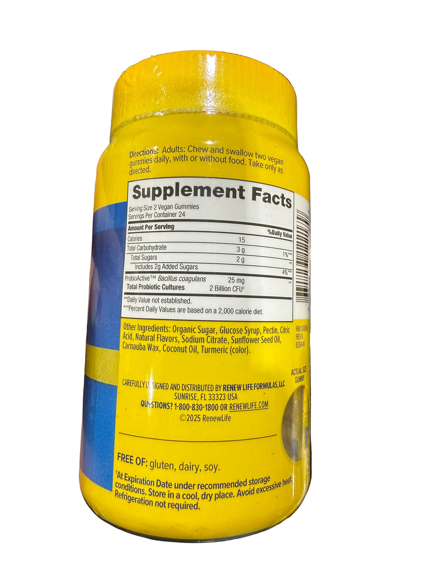 3x 1/27 Renew Life Ultimate Flora Extra Care Probiotic Gummies 2 Billion CFU 48 Vegan Gummies