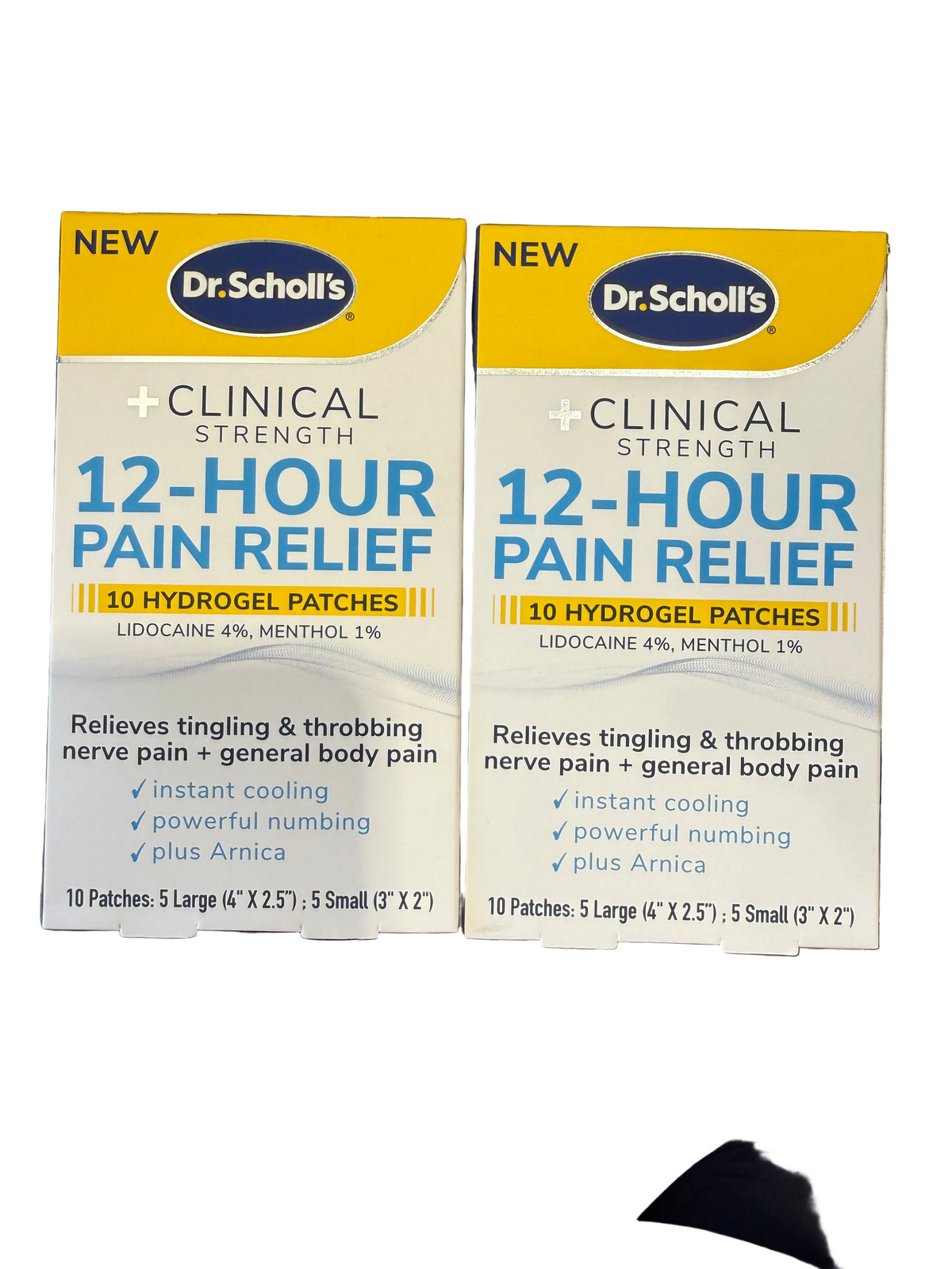 2x 4/27 Dr. Scholl’s Clinical Strength 12-Hour Pain Relief Hydrogel Patches 10ct - 4% Li