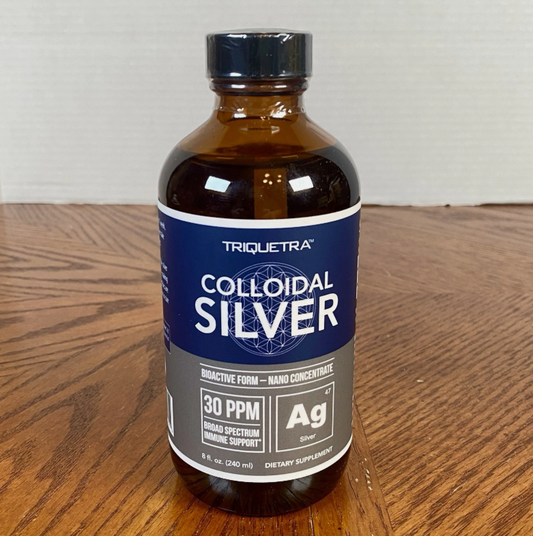 Bioactive Colloidal Silver - 8 oz, Glass Bottle, Vegan, Safe Doses with Highest Effectiveness - Nano Ions, 30 PPM - Immune Support (48 Servings)
