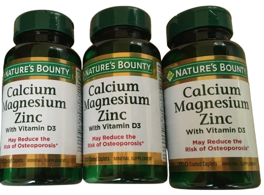 3x 11/27 Nature’s Bounty Calcium Magnesium Zinc with D3 100 Caplets ea