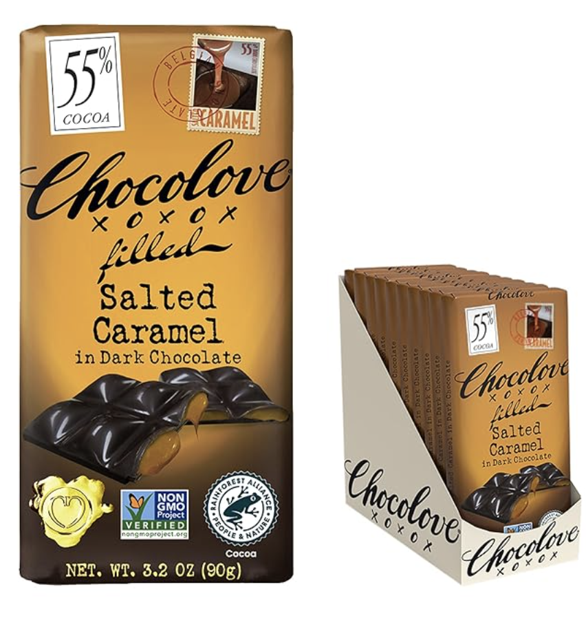 READ 4/26 Chocolove Salted Caramel Chocolate Bars | 55% Cocoa | 12-3.2 oz Bars
