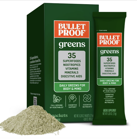 Bulletproof GREENS Daily Greens for Body & Mind 15 Packets .28oz each Sealed
