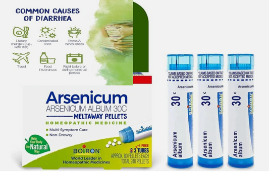 Boiron Arsenicum Arsencum Album Diarrhea 30c, 3 Tubes-80 Pellets each, EXP 6/2028