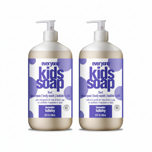 Everyone 2x 3-in-1 Kids Lavender Lullaby Soap, Body Wash, Bubble Bath, Shampoo, 32 Oz