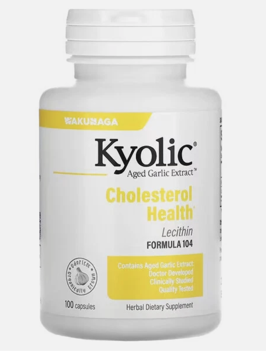 4/28 Kyolic Aged Garlic Extract Cholesterol Formula 104 with Lecithin - 100 Capsules