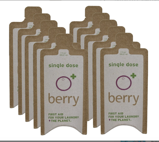 10 PK BerryPLUS "Soap Berry" Travel 1-FL OZ Laundry Detergent Eco-Friendly