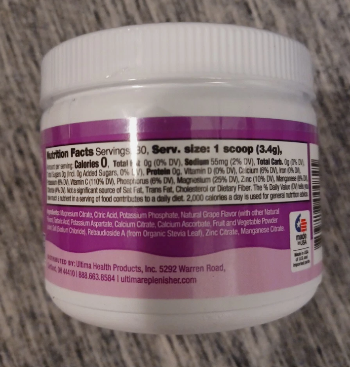 3/27 Ultima Replenisher Daily Electrolyte Powder Mix Sugar Free – Grape, 30 Servings – Hydration Powder with 6 Key Electrolytes and Trace Minerals – Keto Friendly, Vegan, Non-GMO