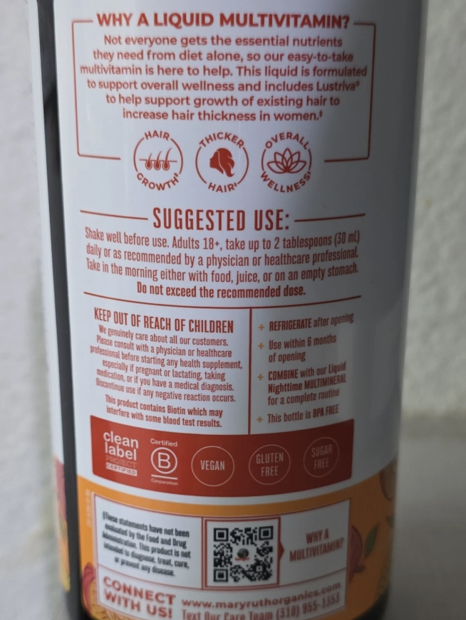 3/27 MaryRuth Organics Liquid Multivitamin + Hair Growth | 30 Fl Oz
