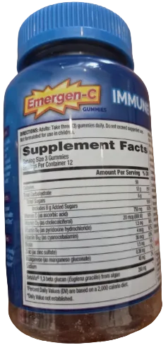 1/27 (3) Emergen-C Immune+ Gummies with Elderberry, 36Ct