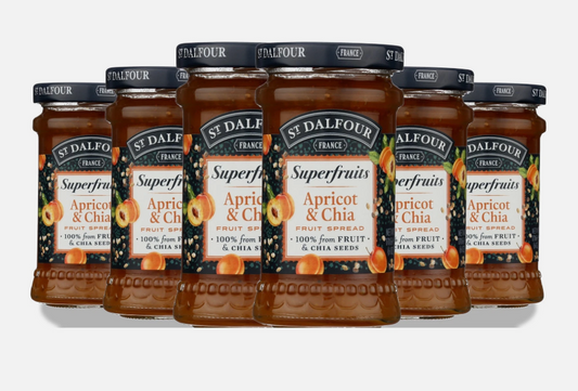 St Dalfour Superfruits Apricot Chia Fruit Spread 6 Oz Seeds 6 Pack