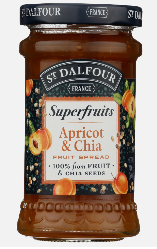St Dalfour Superfruits Apricot Chia Fruit Spread 6 Oz Seeds 6 Pack
