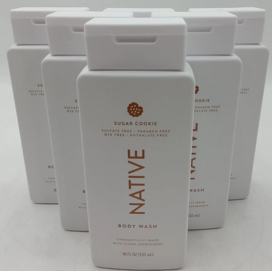 6pk Native Sugar Cookie Body Wash Christmas LIMITED EDITION 18 OZ