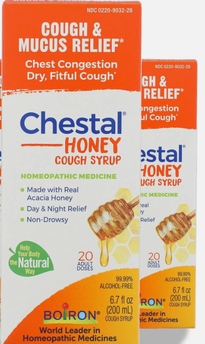2x 6/27 Boiron Chestal Honey Adult Cold and Cough Syrup for Nasal and Chest Congestion, Runny Nose, and Sore Throat Relief - 6.7 Fl oz (Copy)