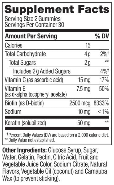 OLLY Undeniable Beauty Gummy, For Hair, Skin, Nails, Biotin, Vitamin C, Keratin, Chewable Supplement, Grapefruit, 30 Day Supply - 60 Count