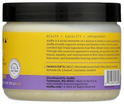 ALAFFIA Lavender Authentic African Unrefined Shea Butter, 11 OZ