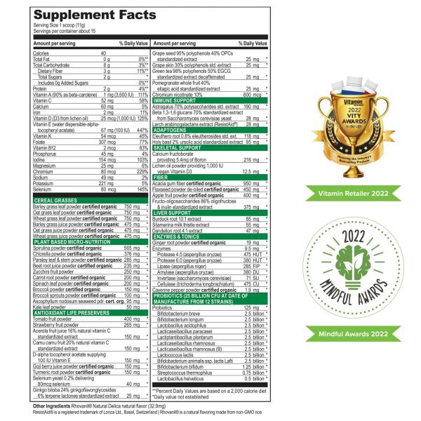 Vibrant Health, Green Vibrance, Vegan Superfood Powder, 15 Servings